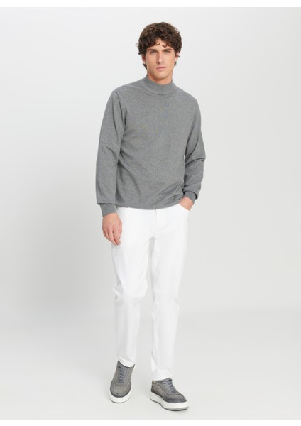 Yarım Balıkçı Yaka Standart Gri Melanj Erkek Kazak ACE043261438_GMJ fiyatları