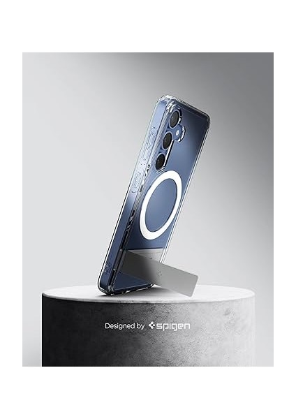 Galaxy S25 ile Uyumlu Ince Kılıf Ultra Hybrid S Metal Stand'lı Sararma Karşıtı Duraclear Hava Kanalı Teknolojisi Askeri Sınıf Koruma Magfit Özellikli Clear White Şeffaf Kapak - ACS09026 modelleri