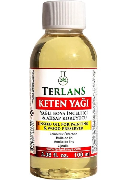 Keten Yağı Resim Yağı Ahşap Koruyucu 100 ml Linseed Oil