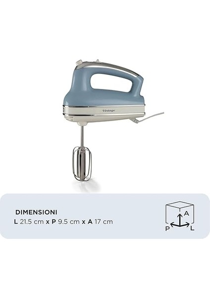Vintage El Mikseri Mavi 1548/05-450 Watt, 5 Hız, Çırpma ve Yoğurma Başlıkları, Turbo Fonksiyonu fiyatları