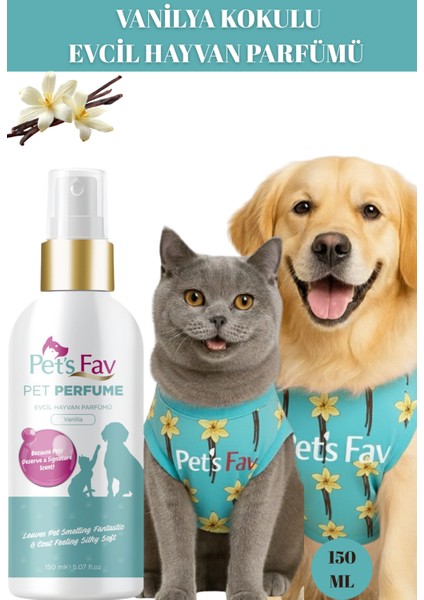 Vanilya Kokulu Evcil Hayvan Parfümü – Kedi & Köpek Için Tüy Bakım Spreyi 150 ml