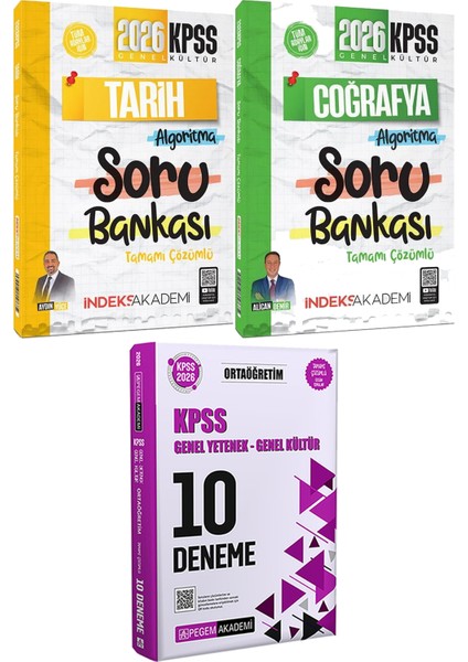 2026 Kpss Tarih Coğrafya Algoritma Soru Bankası - 2026 Kpss Ortaöğretim Çözümlü 10 Deneme