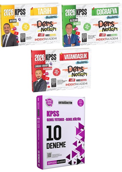 2026 Kpss Tarih Coğrafya Vatandaşlık Akademisi Ders Notları - 2026 Kpss Ortaöğretim Çözümlü 10 Deneme