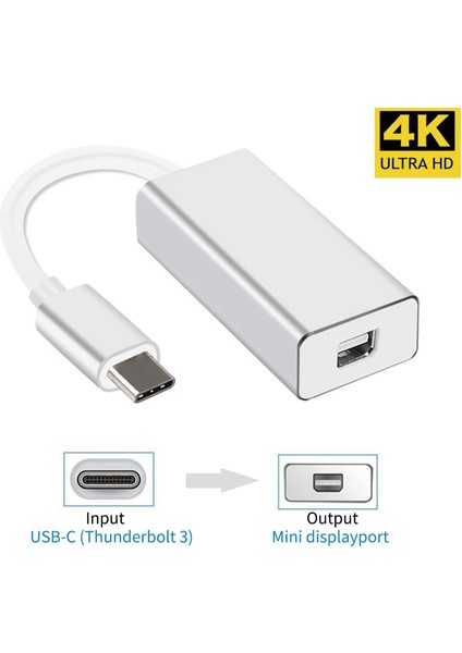 Type-C To Mini Displayport Adaptör – 4K UHD 60Hz Görüntü Aktarımı, Tak-Çalıştır, Laptop, Tablet ve Monitör Bağlantısı Için Alüminyum Gövdeli Type-C Dönüştürücü Kablo fırsatları
