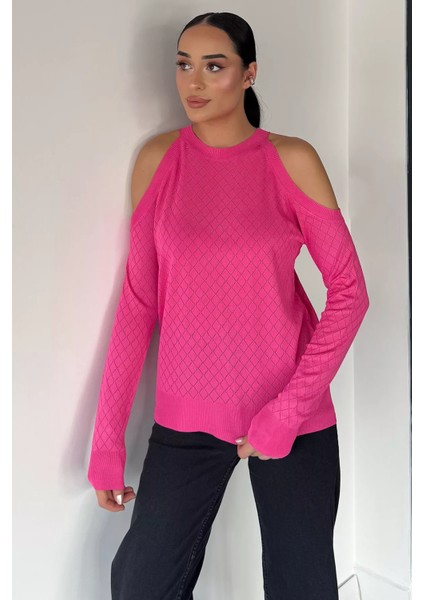 Omuz Dekolteli Kadın Triko Bluz P-00014620