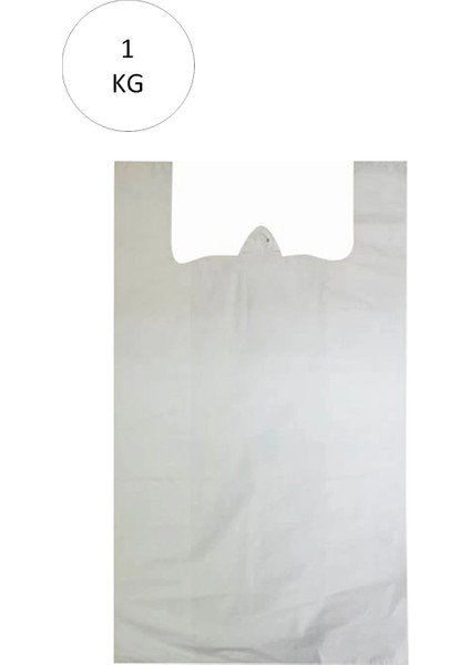 Litaetrend Beyaz Atlet Poşet Büyük Boy 32X57 cm Takriben 72 Adet 1 kg