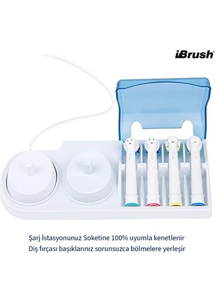 Ibrush Şarjlı Diş Fırçası Standı Şarjlı Fırçaları ile Uyumlu Makine ve Başlık Tutucu Stand Şarjlı Diş Fırçaları Için Dekoratif Stand