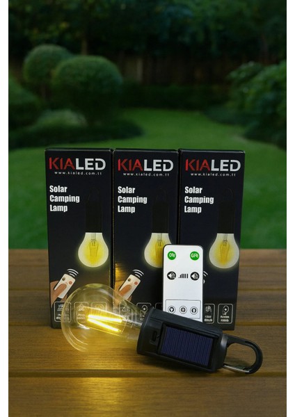 3'lü Taşınabilir Kumandalı Solar Şarjlı LED Ampul