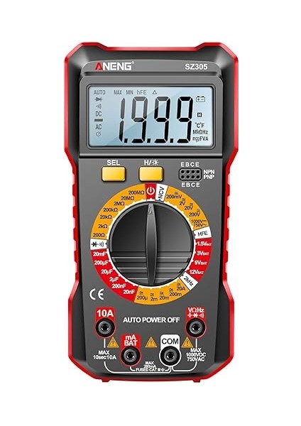 SZ305 Multi Kondansatör Test Cihazları Profesyonel 1999 Akıllı Volt Ohm Yi Hızlı Doğru Bir Şekilde Ölçer Gerilim Akım Direnç Kondansatör Frekansı Diyot Hfe