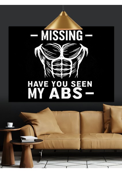 Karın Kasları Kayıp Yazısı Dekoratif Kanvas - Mdf Ahşap Tablo modelleri
