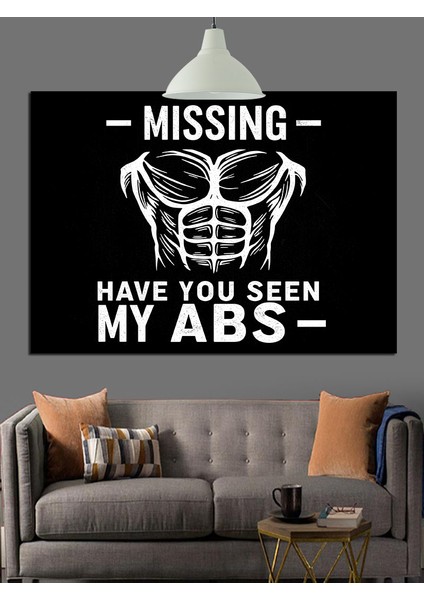 Karın Kasları Kayıp Yazısı Dekoratif Kanvas - Mdf Ahşap Tablo indirimleri