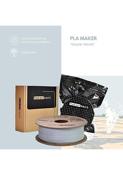 Pla Maker, 1.75MM 1kg 3D Yazıcı Pla Filament (Gayzer Mavisi) fiyatları