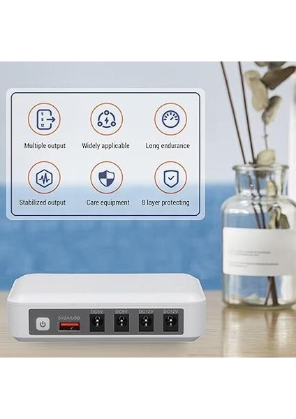 Ups, 6000MAH Kesintisiz Güç Kaynağı, Pil Yedekleme Kesintisiz Güç Kaynağı, Girişli Küçük Ups Wifi Yönlendirici Telefon Kamerası Için 5V 9V 12V (Ab Fişi) fiyatları