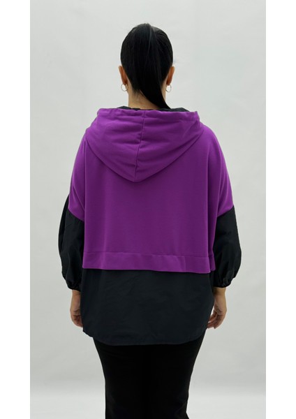 Büyük Beden Viskon Ayıcık Grafikli Ponpon Detaylı Kapri Kol Oversize Kadın Sweat fırsatları