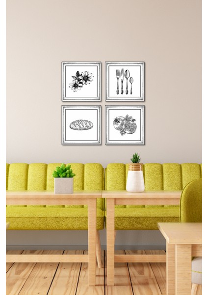 El Yapımı Ahşap Duvar Seti – Mutfak Serisi (Çiçek, Sofra Takımı, Ekmek, Nar) fırsatları