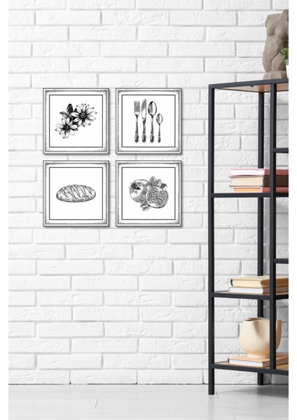 El Yapımı Ahşap Duvar Seti – Mutfak Serisi (Çiçek, Sofra Takımı, Ekmek, Nar) indirimleri