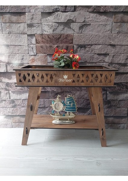 Ahşap Sehpa Saksılık Çiçek Standı Çiçeklik Çok Amaçl