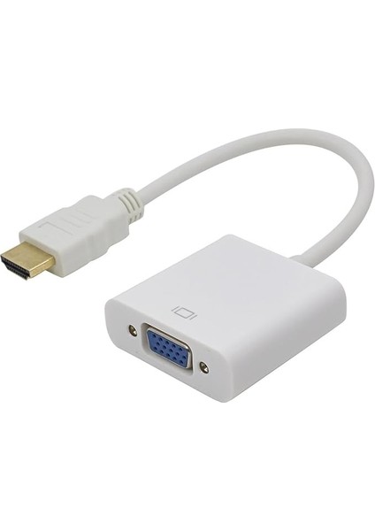 HDMI To VGA Çevirici Dönüştürücü Adaptör Monitör Laptop Projeksiyon Çevirme Uydu Kablosu 4547