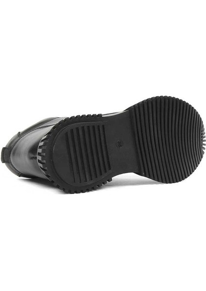 Kadın Siyah Çift Fermuarlı Deri Bot indirimleri