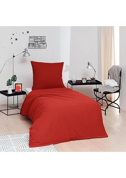 Tek Kişilik Ranforce Nevresim Seti Kırmızı