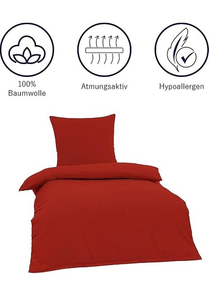 Tek Kişilik Ranforce Nevresim Seti Kırmızı indirimleri