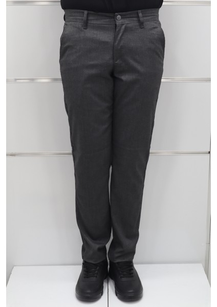 Fistan Store Erkek Düz Normal Bel Dar Kalıp Dar Paça Kumaş Pantolon