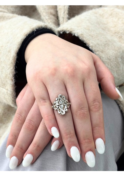 Ateş ve Su Modern Tasarım Gümüş Kadın Yüzük