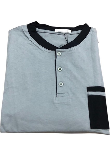 Pijamoni Erkek %100 Pamuk Penye Mevsimlik Uzun Kollu Pijama Takımı 6840