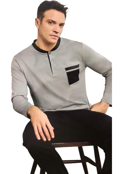 Pijamoni Erkek %100 Pamuk Penye Mevsimlik Uzun Kollu Pijama Takımı 6840 fiyatları
