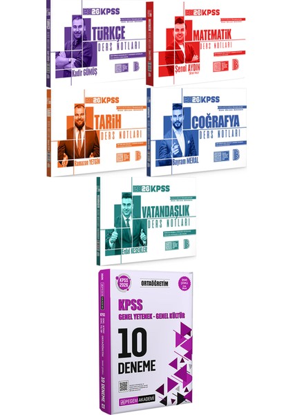 2026 Kpss Türkçe Matematik Tarih Coğrafya Vatandaşlık Ders Notları - 2026 Kpss Ortaöğretim Çözümlü 10 Deneme