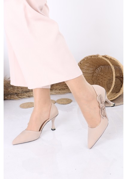 Taşlı Fiyonk Detaylı Ince Topuklu Abiye Kadın Ayakkabı fiyatları