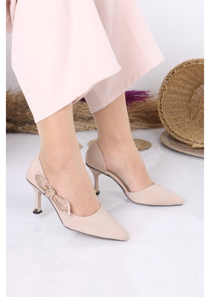Taşlı Fiyonk Detaylı Ince Topuklu Abiye Kadın Ayakkabı fırsatları