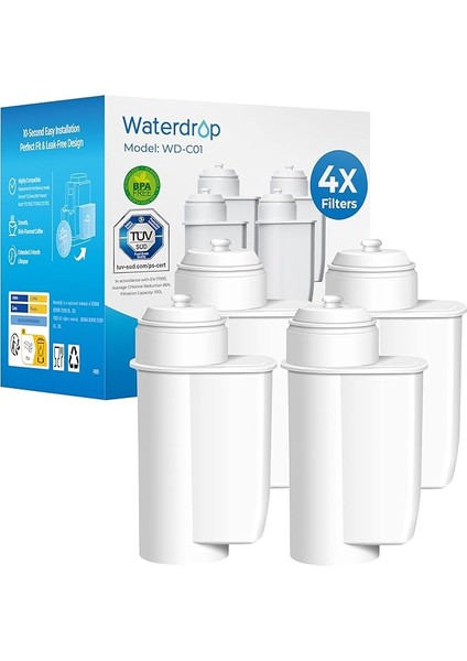 Siemens Tam Otomatik Kahve Makinesi Eq6, Eq9 S700, EQ500, TZ70003, Brita Intenza 575491, Bosch TCZ7003, TCZ7033, 467873 Için Yedek Su Filtresi Brıta Intenza+ (4) Için Değildir