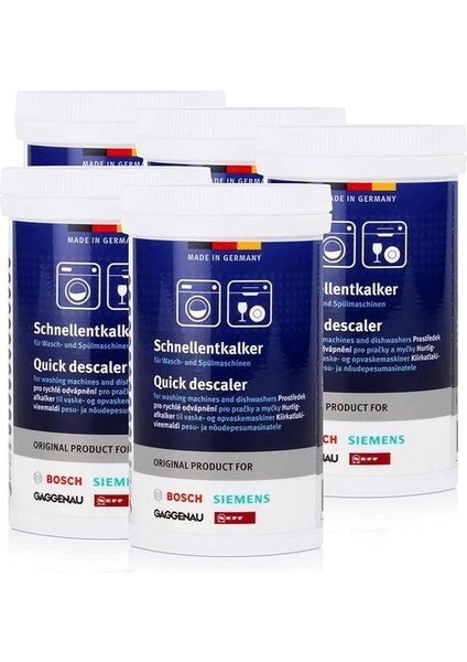 5 x Hızlı Kireç Çözücü 250 G – Çamaşır ve Bulaşık Makinesi Için, Kireç Çözücü