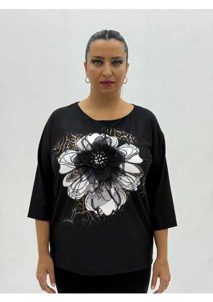 Büyük Beden Çiçek Fiyonklu Kapri Kol Pamuklu Kışlık Kadın Bluz fiyatları