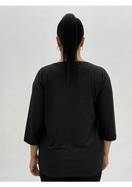 Büyük Beden Çiçek Fiyonklu Kapri Kol Pamuklu Kışlık Kadın Bluz modelleri