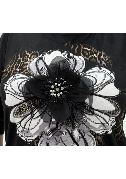 Büyük Beden Çiçek Fiyonklu Kapri Kol Pamuklu Kışlık Kadın Bluz fırsatları