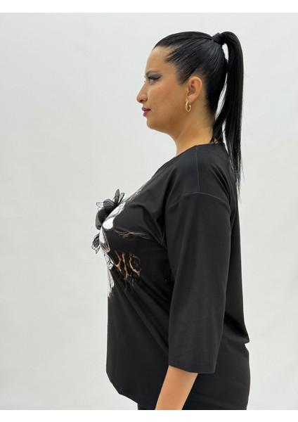 Büyük Beden Çiçek Fiyonklu Kapri Kol Pamuklu Kışlık Kadın Bluz indirimleri