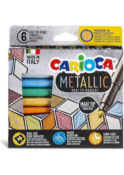 Metalik Jumbo Keçeli Kalem 6'lı