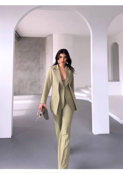 Kadın Tasarım Ceket Yüksek Bel Takım Elbise