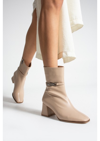 Pedro Ten Renkli Yandan Toka Detaylı Kalın Ökçeli Kadın Bot fiyatları