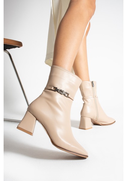 Pedro Ten Renkli Yandan Toka Detaylı Kalın Ökçeli Kadın Bot modelleri