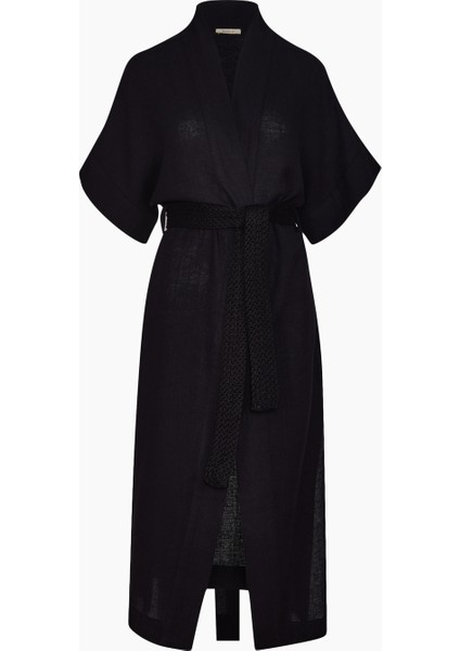 Siyah Keten Kimono fırsatları