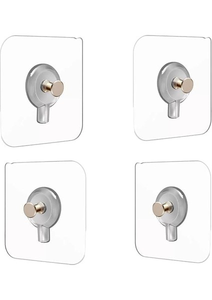 Home 4 Adet Yapışkanlı Duvara Monte Vida Kancaları, Iz Bırakmayan Asma Çivi Kancaları Tutucular Vidalar, Banyo Mutfak Oturma Odası Için Dekoratif Tablolar Asmak Için Şeffaf Vida Duvar Çivisi