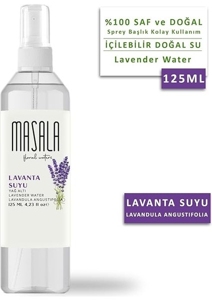 Saf Lavanta Suyu 125 ML%100 Doğal Yağlı Hidrosol - Tonik Lavender Floral Water Hydrosol Tonic fiyatları