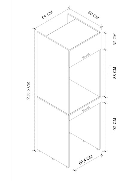 Vera Çekmeceli Çamaşır ve Kurutma Makinesi Dolabı fırsatları