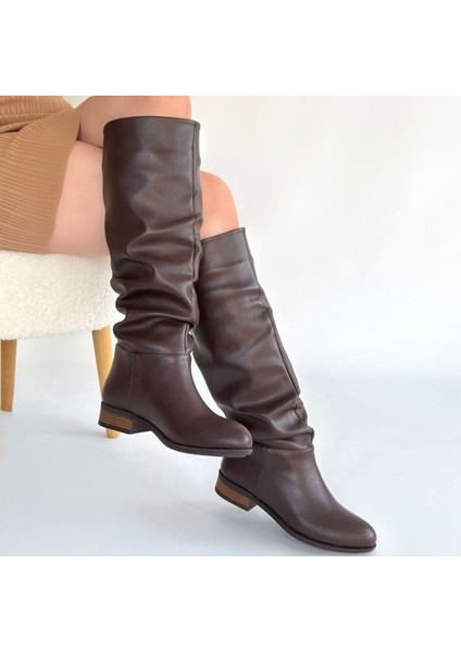 Winda Kahverengi Cilt Körüklü Çizme modelleri