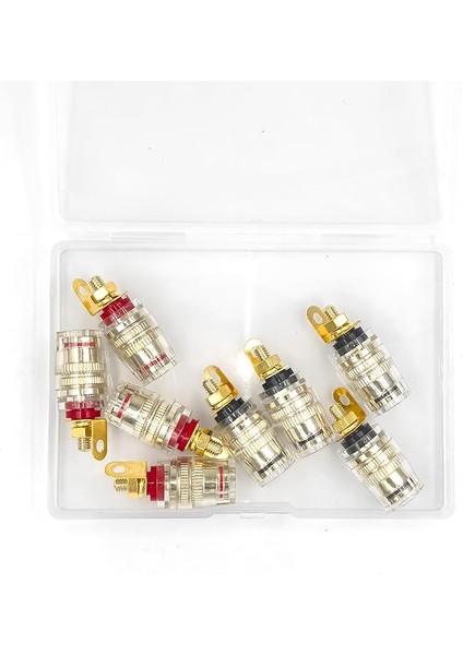 4 mm Wiring Board Clip Hoparlör Terminal Fiş Muz Fiş Prizi Kutup Kelepçesi Hoparlör Bağlantısı Duvar Plakası Için (8 Adet)
