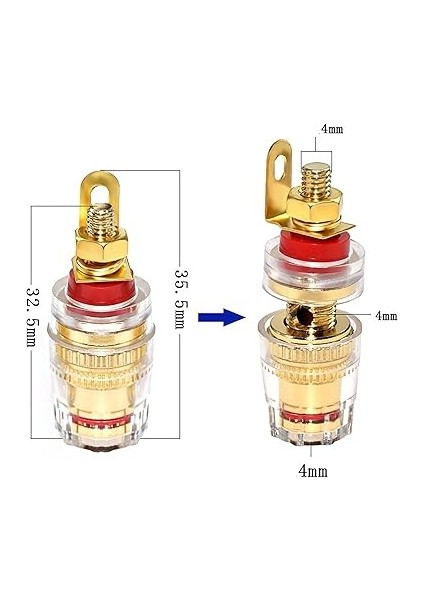 4 mm Wiring Board Clip Hoparlör Terminal Fiş Muz Fiş Prizi Kutup Kelepçesi Hoparlör Bağlantısı Duvar Plakası Için (8 Adet) fırsatları