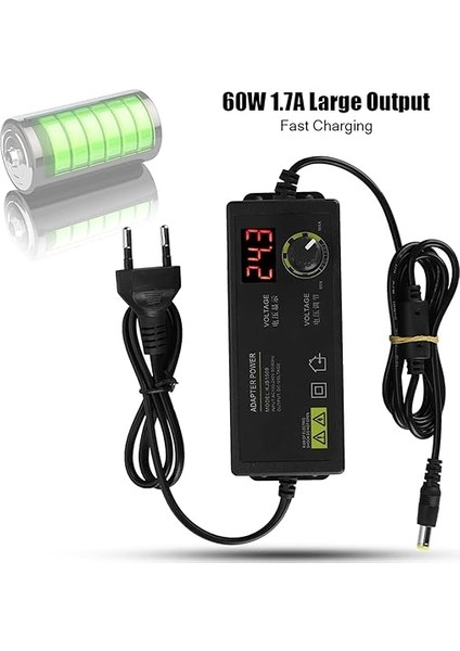 Evrensel Çoklu Voltaj Güç Adaptörü, 60W 1.5A Ac Dc Ayarlanabilir Güç Adaptörü Parazit Önleme modelleri